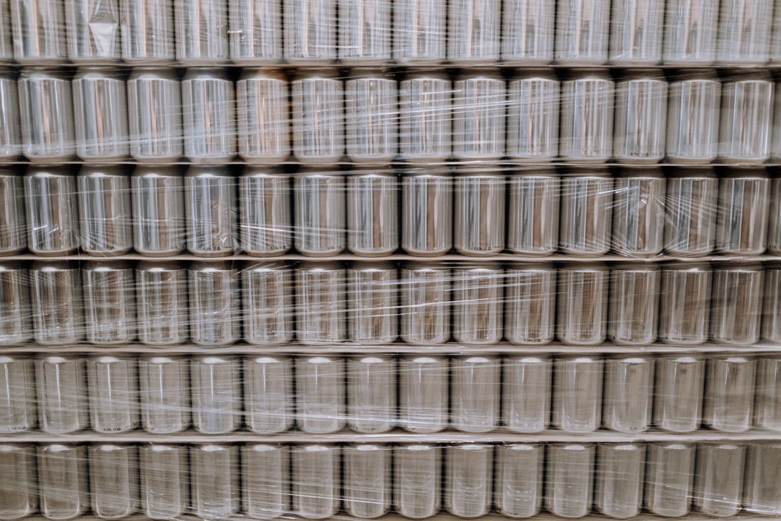 Palletised packaged product ready for distribution, representative of the range of products Falcon tests